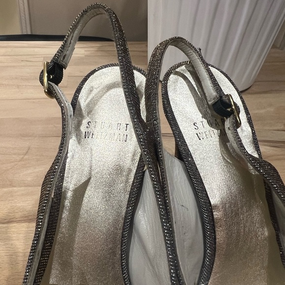 Stuart Weitzman Powershine Crystal Sparkle Colorshift Slingback Formal Heel 38.5 - Picture 7 of 8